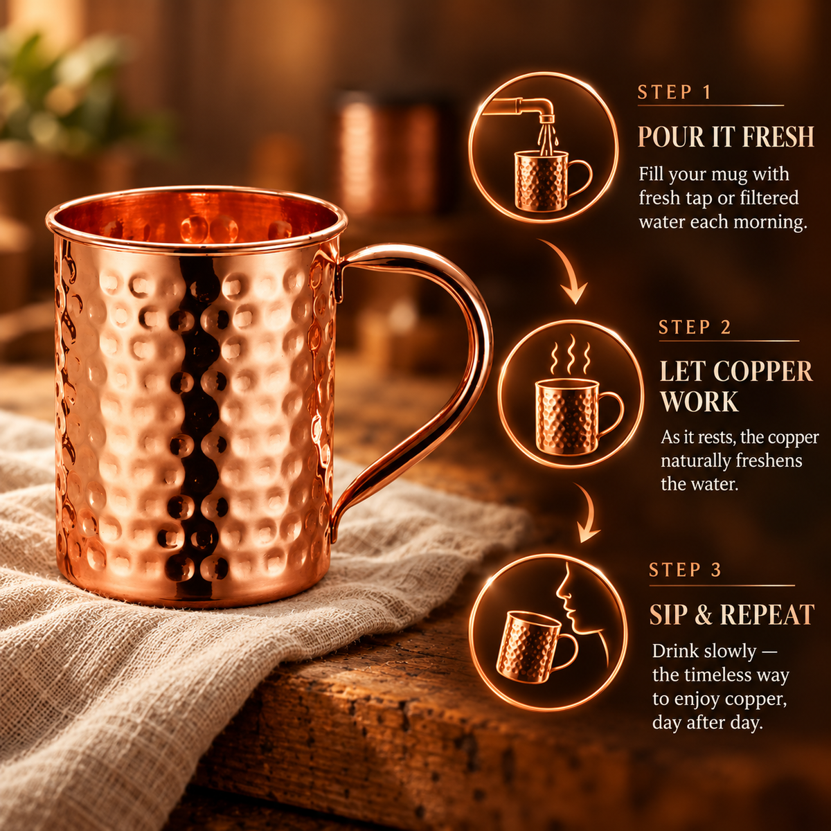 Caneca de Cobre da Nancy 400ml