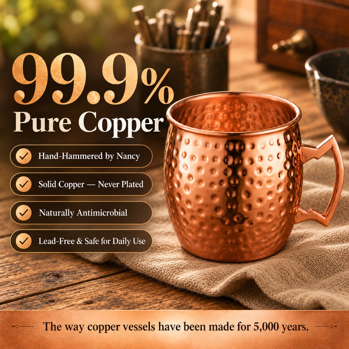 Caneca de Cobre da Nancy 350ml