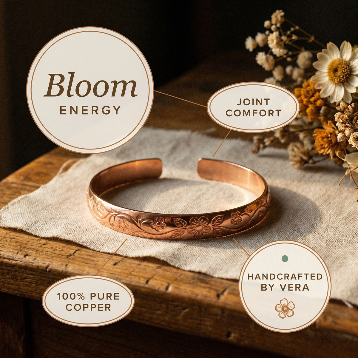 Pulseira de Cobre Nancy's Bloom