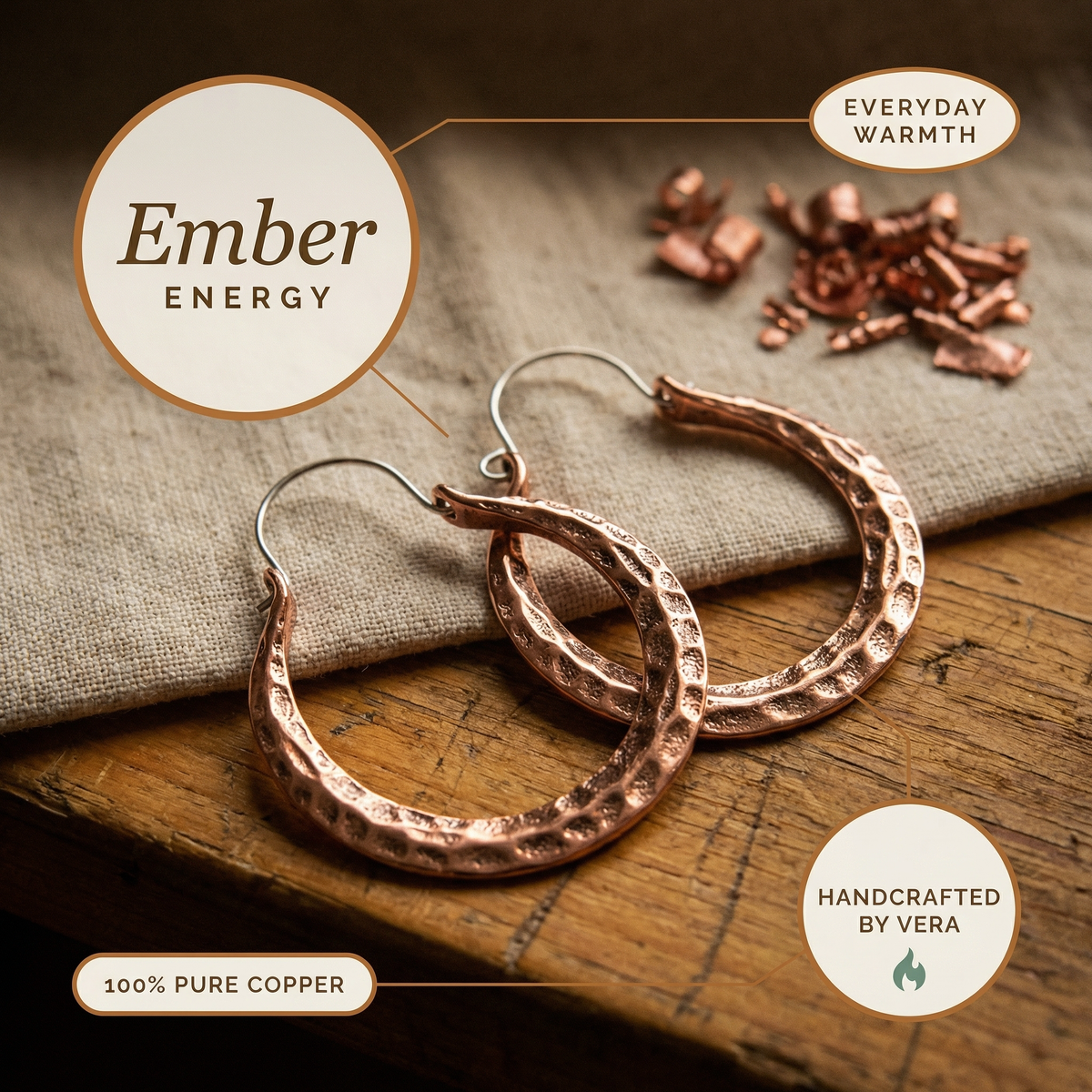 Brincos de Cobre Ember da Nancy