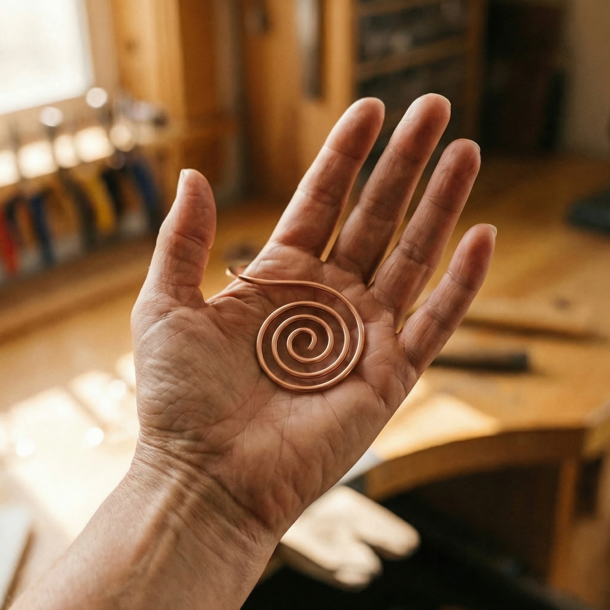 Espiral de Mão em Cobre de Nancy