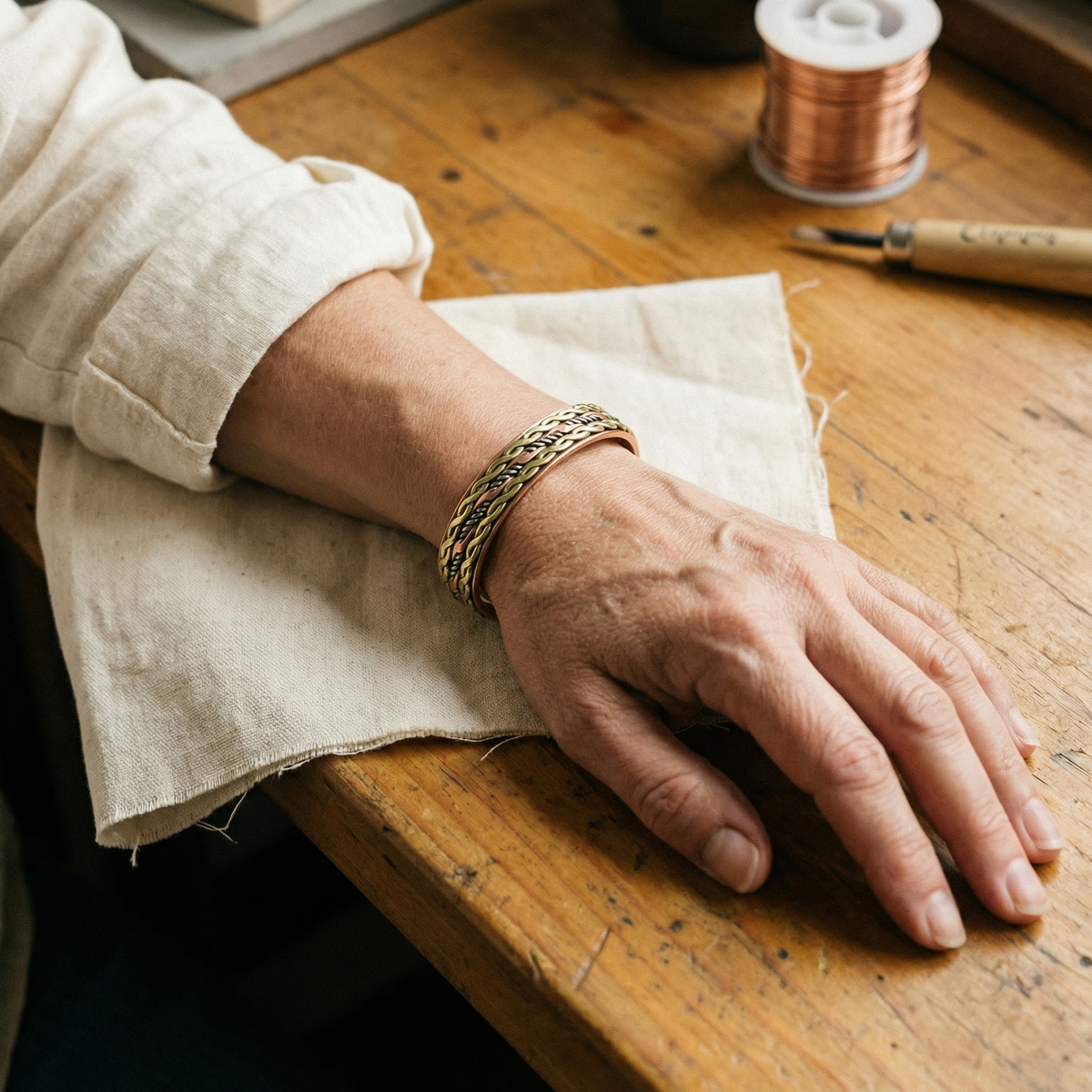 Bracelete de Cobre Weave da Nancy