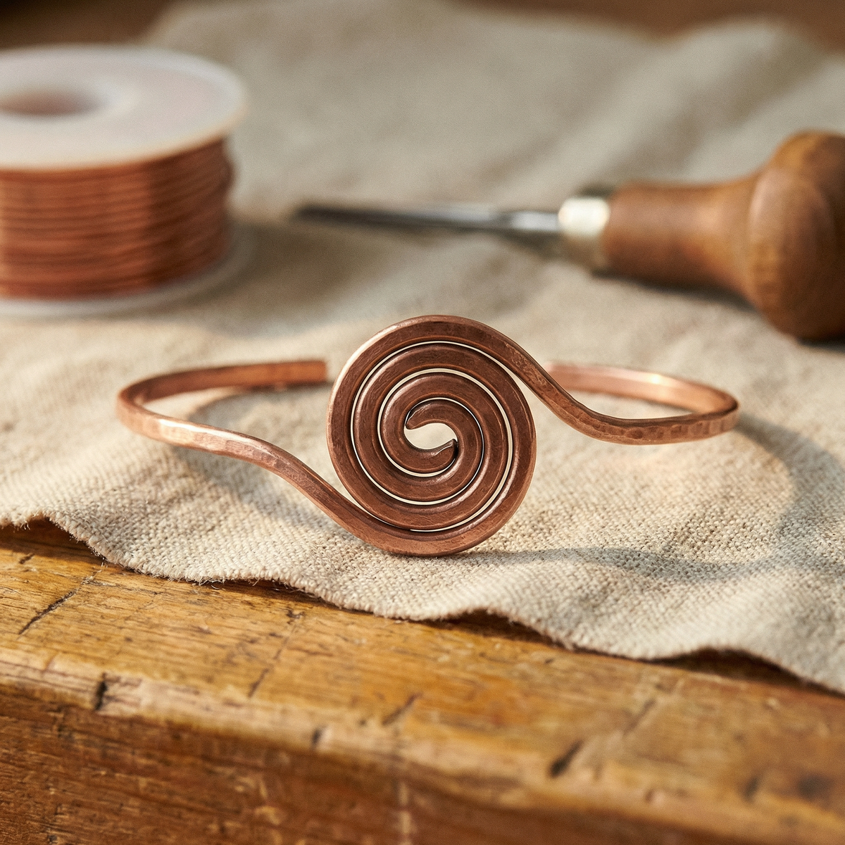 Pulseira de Cobre em Espiral da Nancy