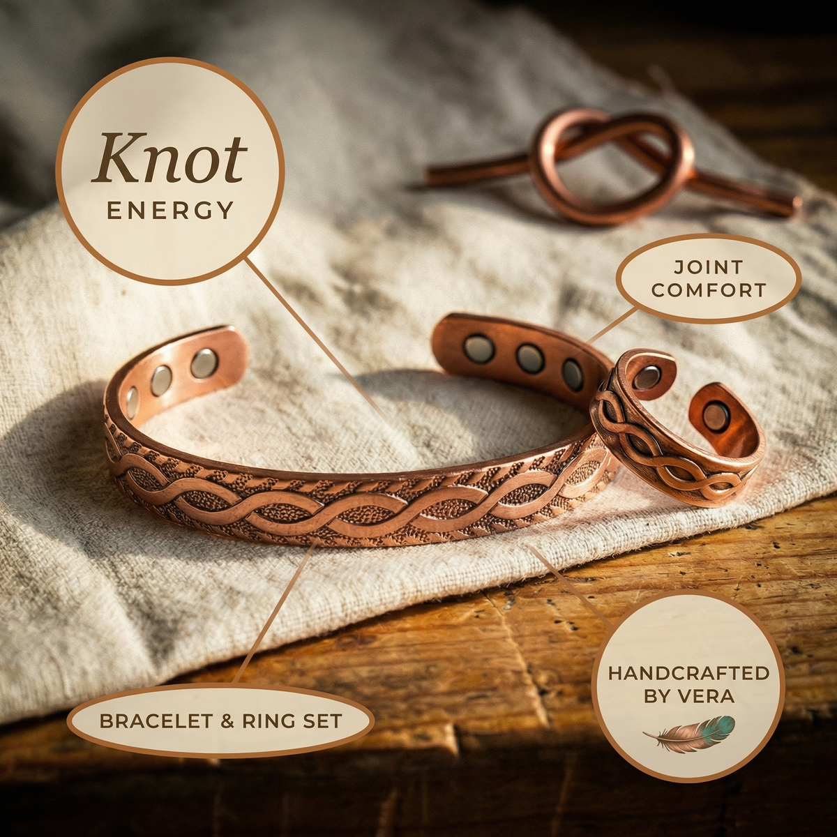 Conjunto de Cobre Nancy's Knot