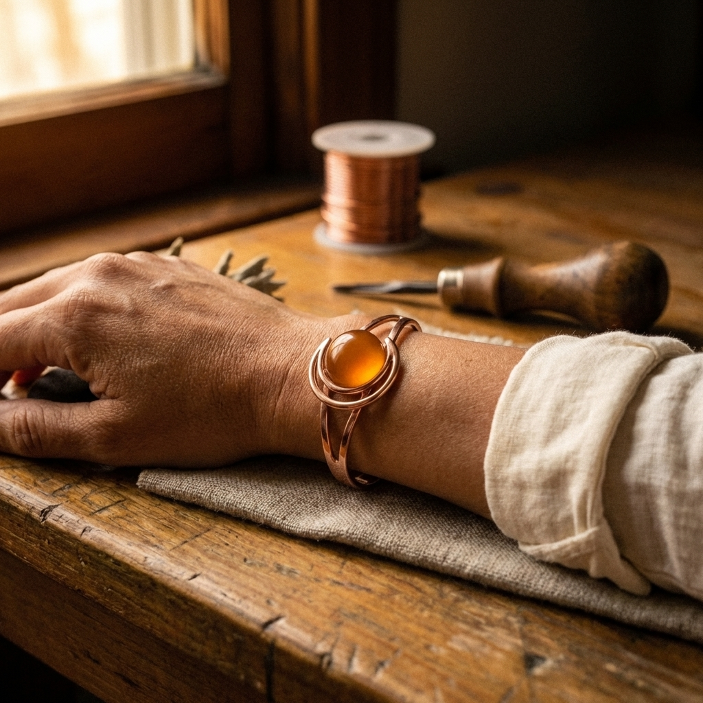 Pulseira de Cobre Laranja de Nancy