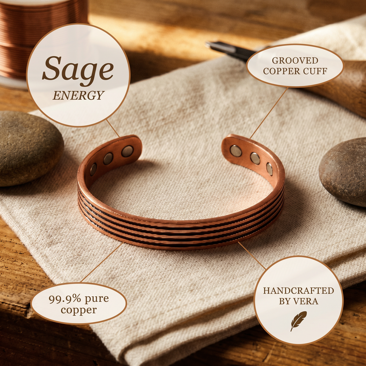Pulseira de Cobre Sálvia da Nancy