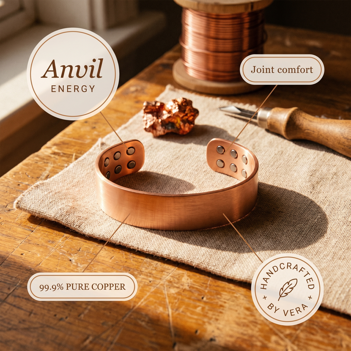 Pulseira de Cobre Anvil da Nancy