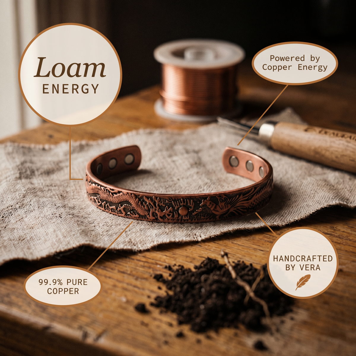 Pulseira de Cobre Loam da Nancy