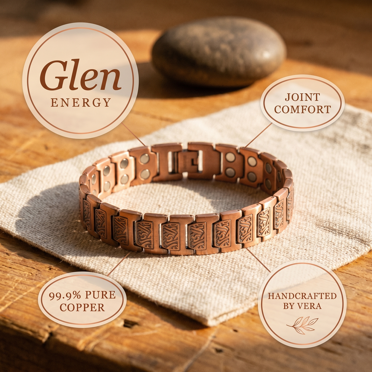 Pulseira de Cobre Masculina de Nancy's Glen