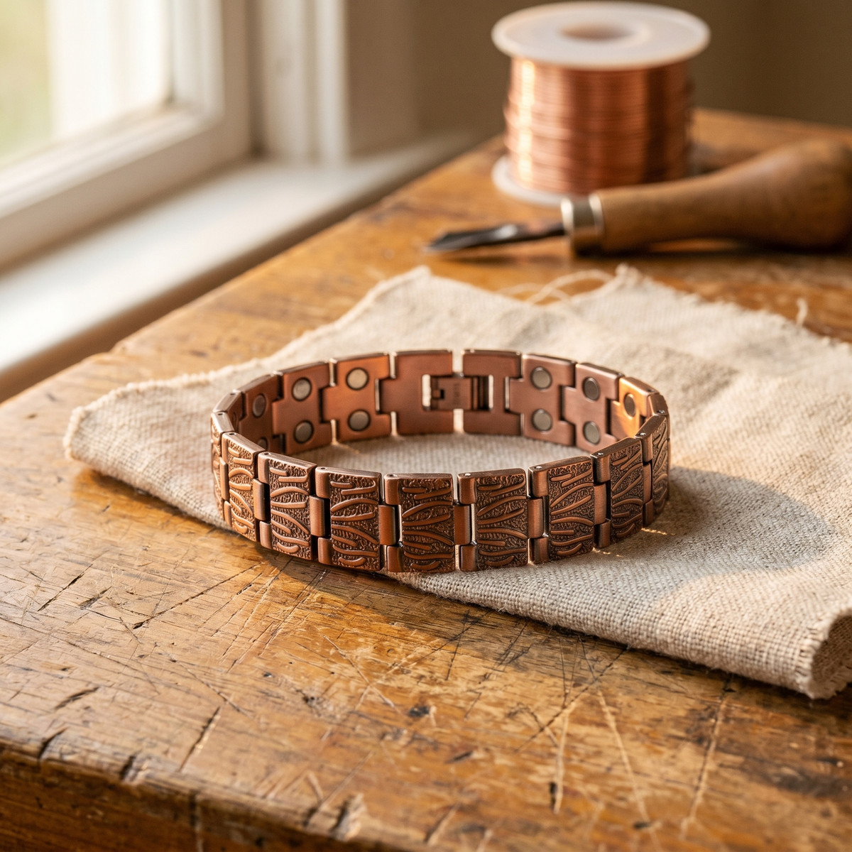 Pulseira de Cobre Grit para Homens da Nancy