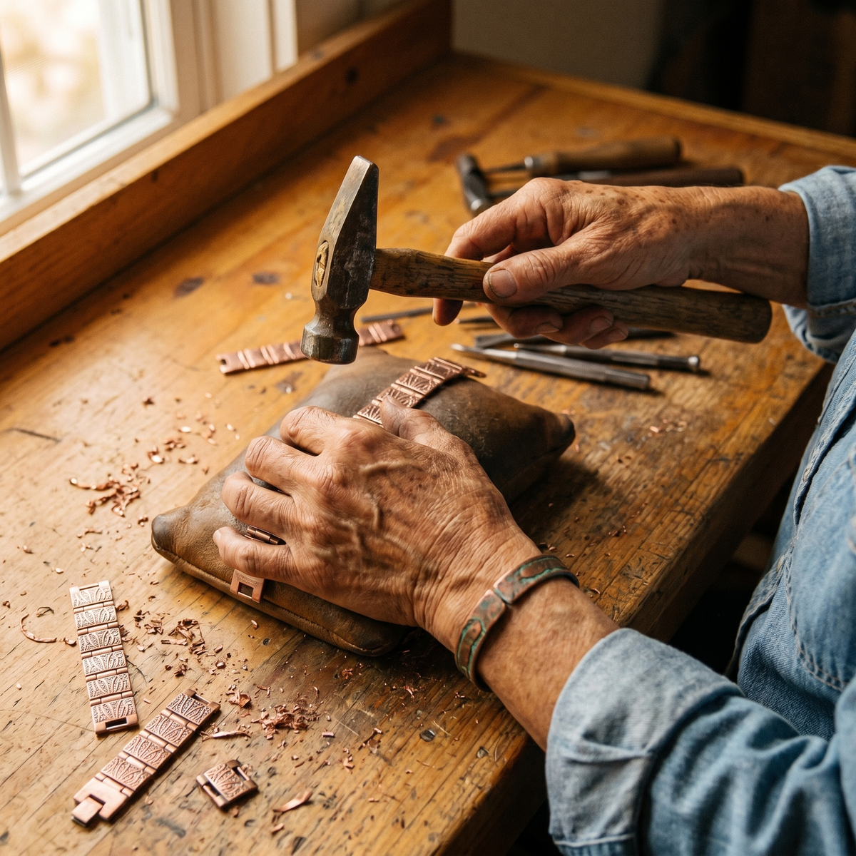Pulseira de Cobre Grit para Homens da Nancy