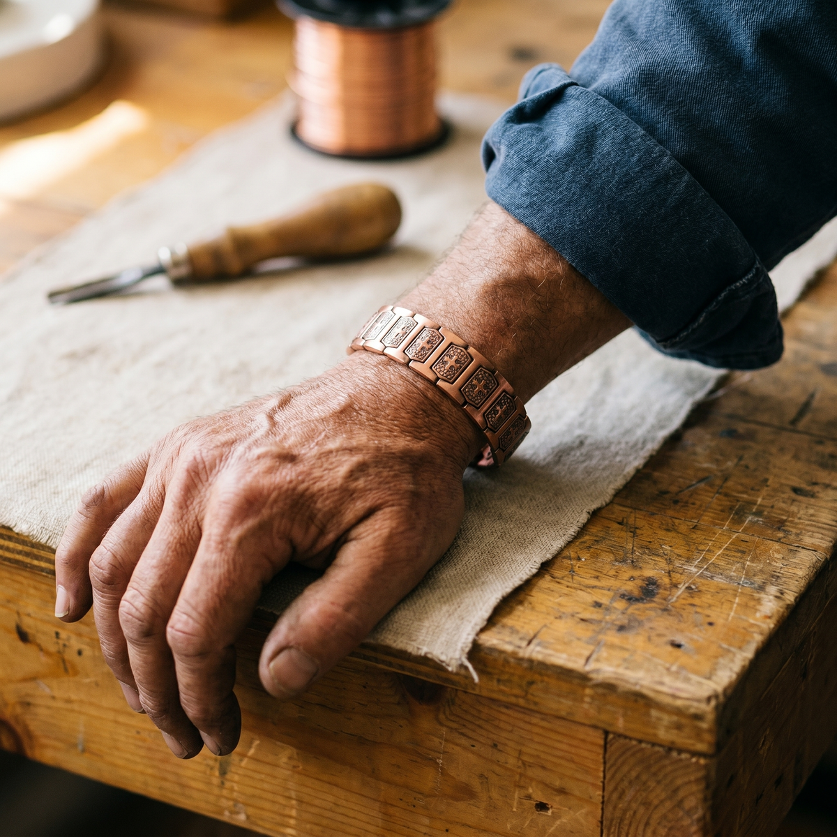 Bracelete de Cobre Gale de Nancy para Homens