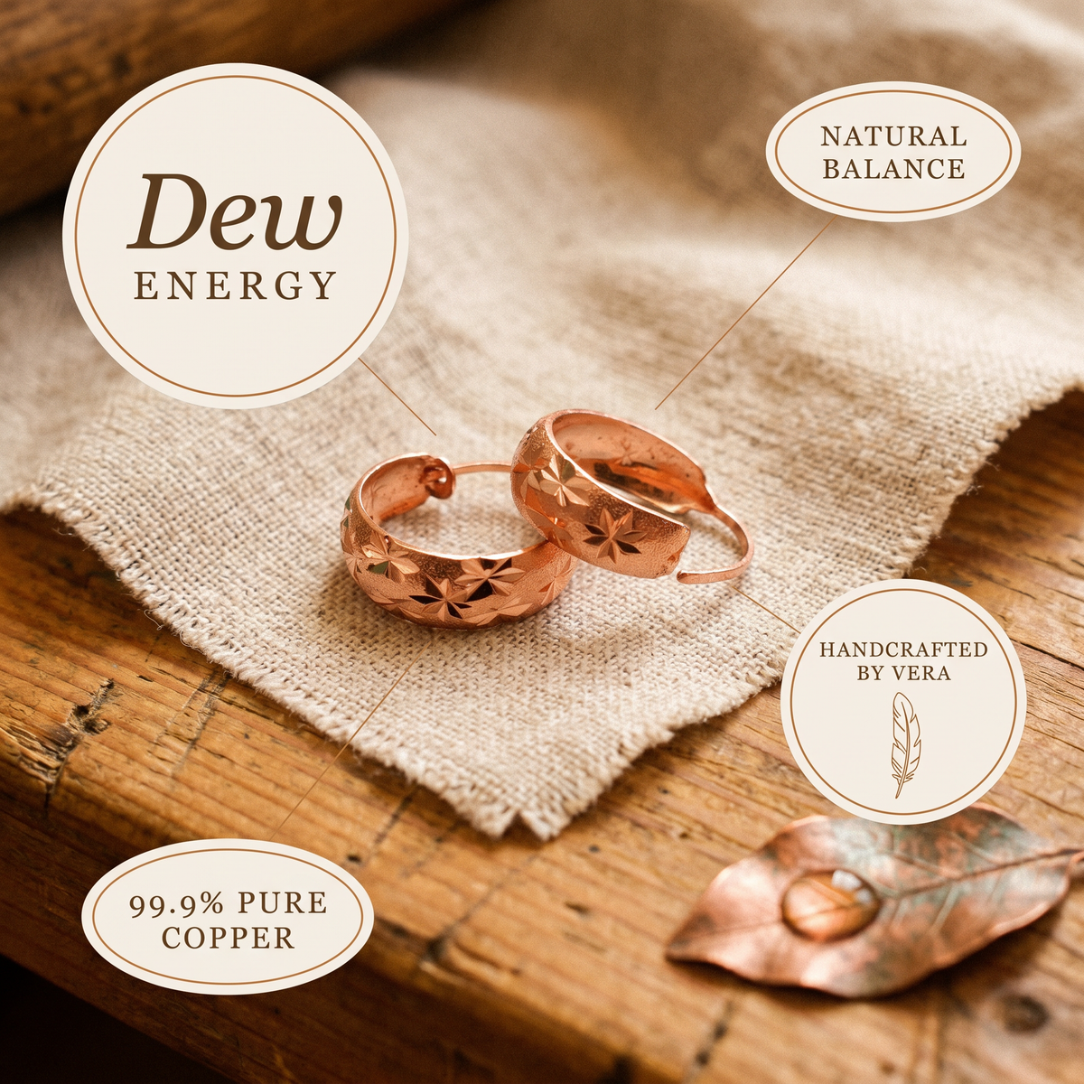 Brincos de Cobre Nancy