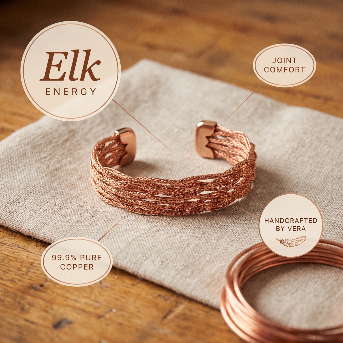 Pulseira de Cobre do Alce da Nancy