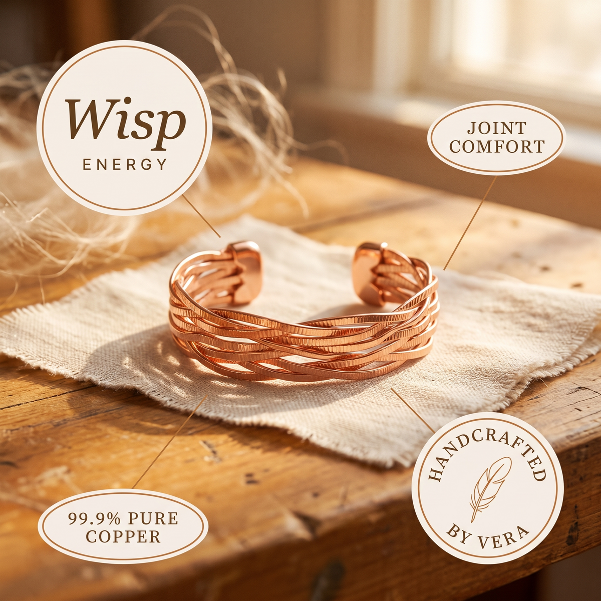 Pulseira de Cobre Wisp da Nancy