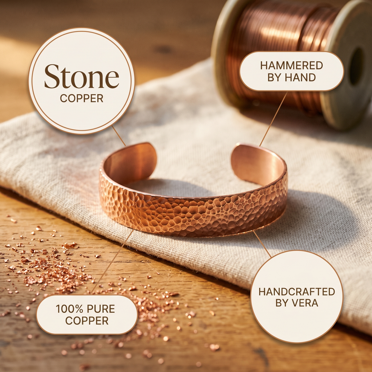 Pulseira de Cobre da Lua da Nancy