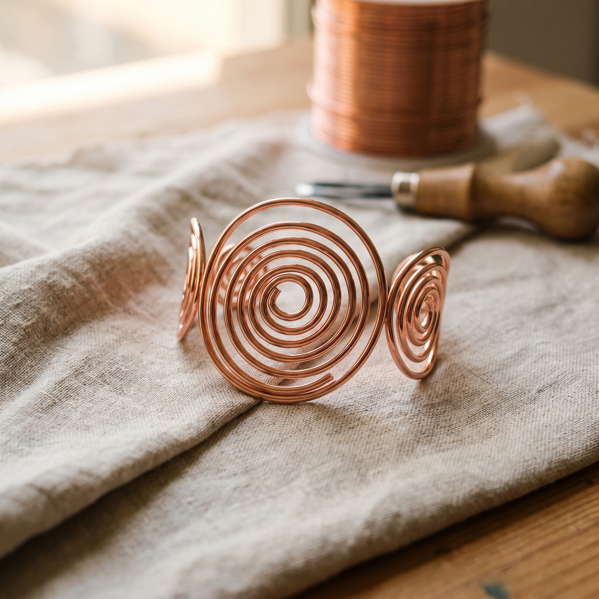 Pulseira Espiral de Cobre da Nancy