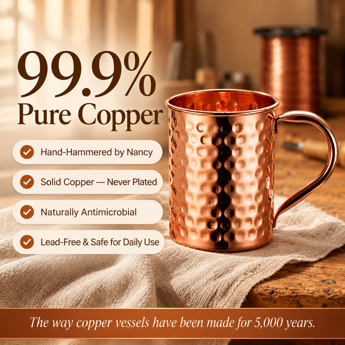 Caneca de Cobre da Nancy 400ml