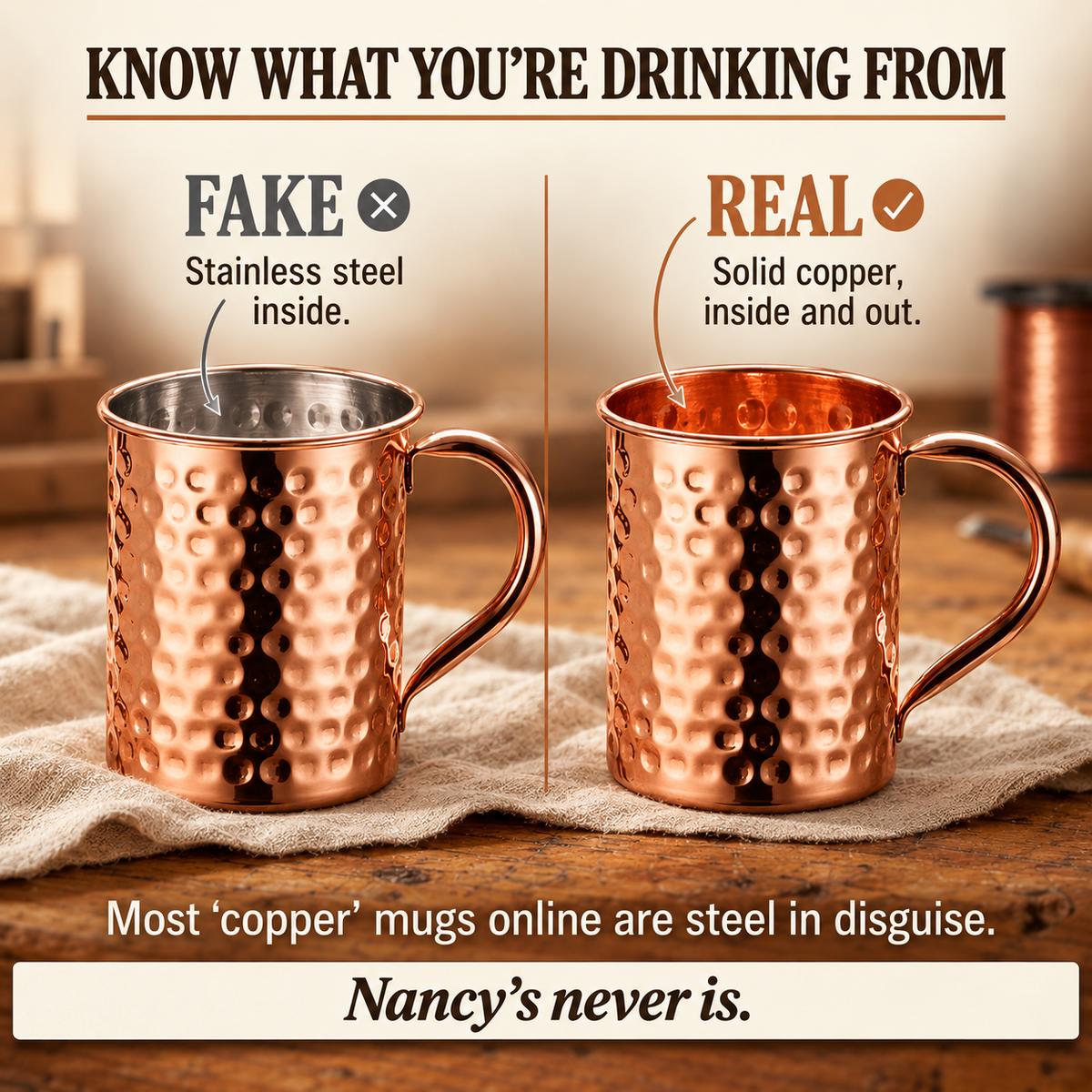 Caneca de Cobre da Nancy 400ml