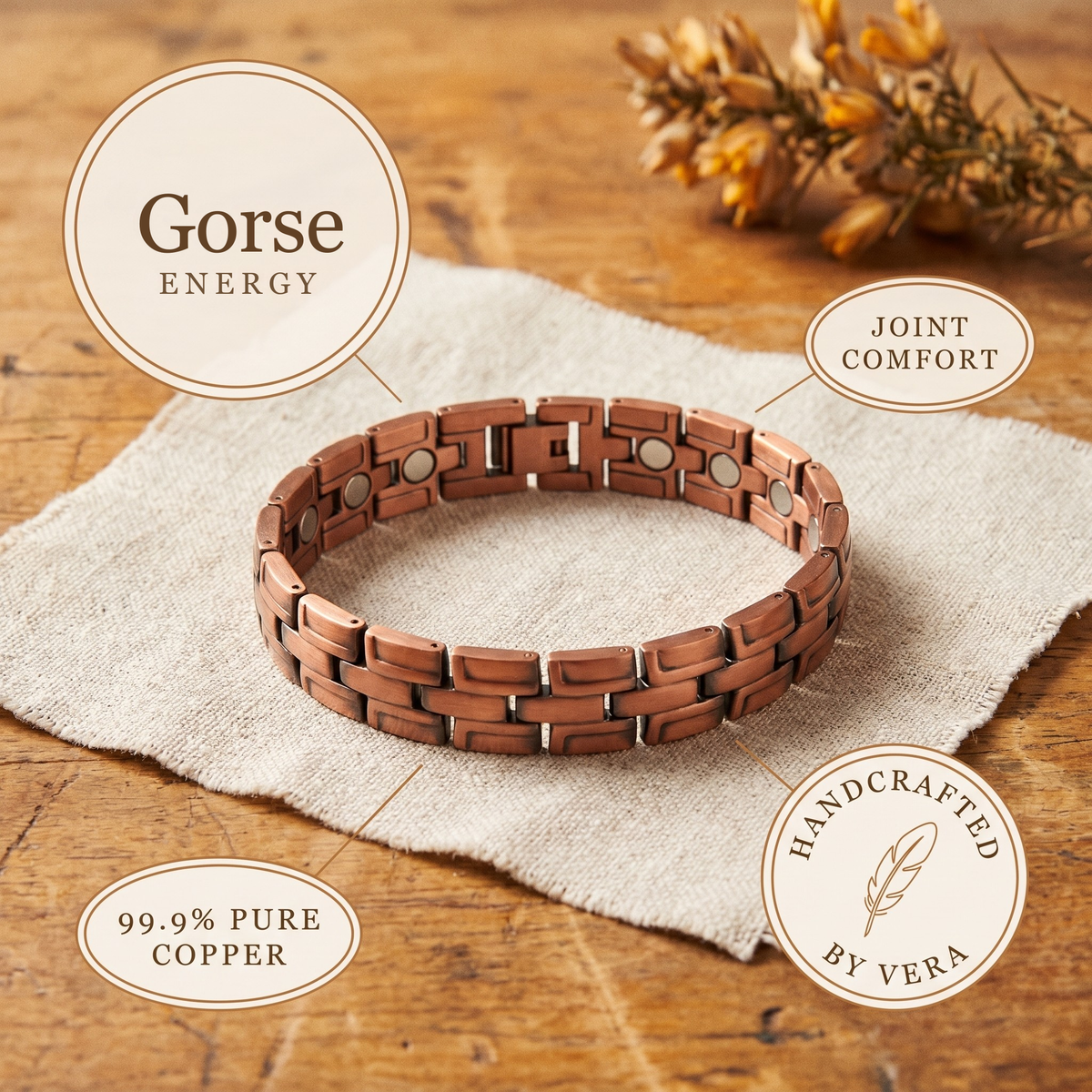 Pulseira de Cobre para Homens Gorse da Nancy