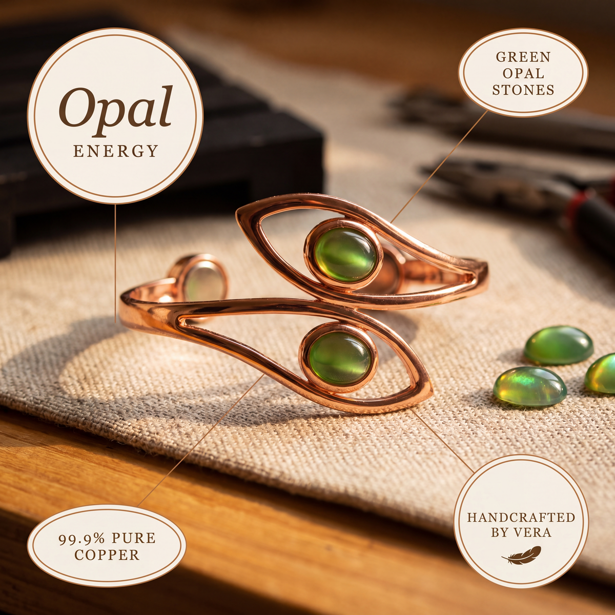 Pulseira de Cobre Ópalo da Nancy