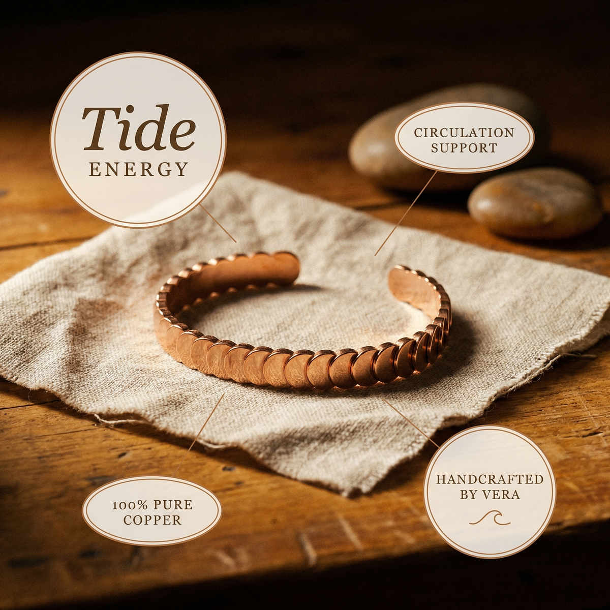 Pulseira de Cobre Tide da Nancy
