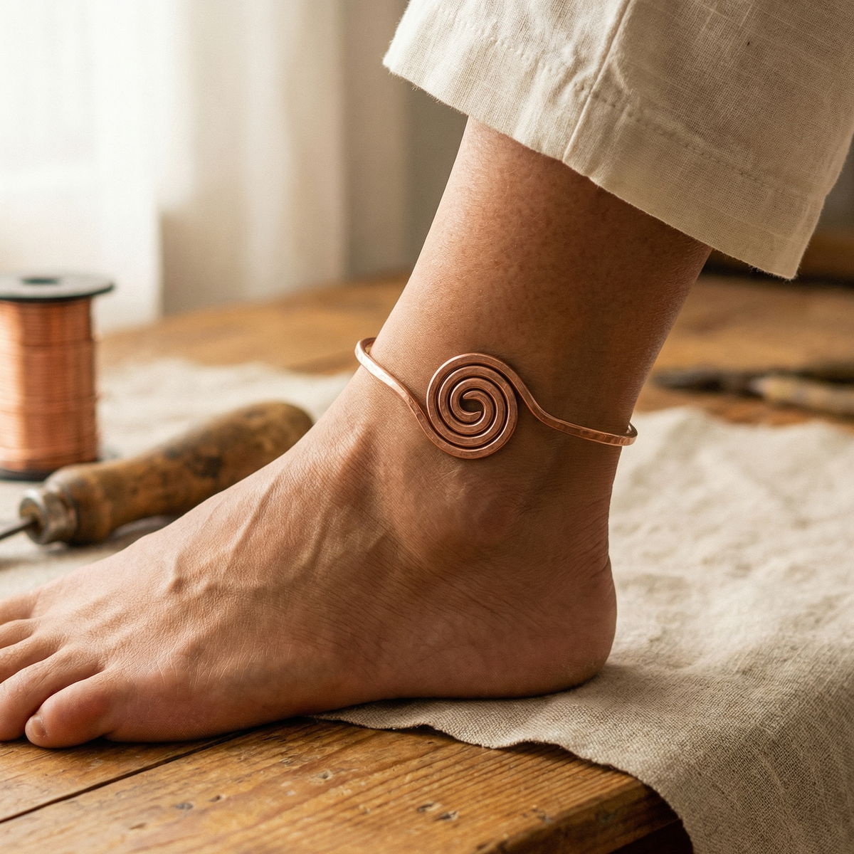 Pulseira de Cobre em Espiral da Nancy
