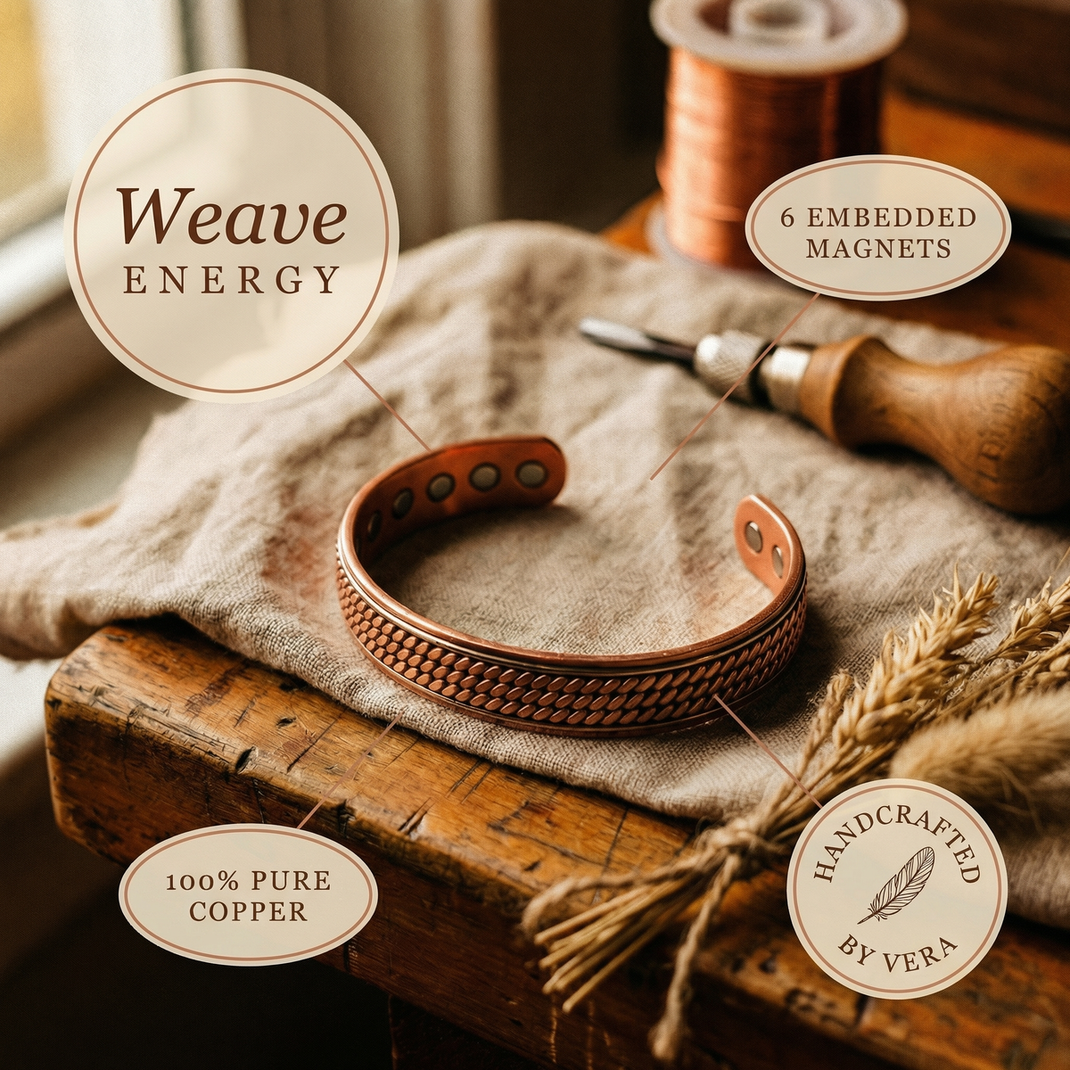 Pulseira de Cobre Nancy's Wave