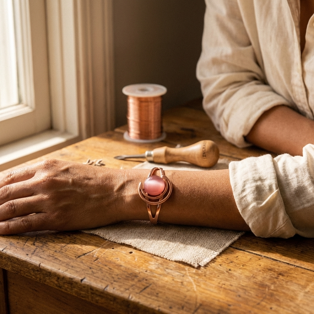 Pulseira de Cobre Rosa Nancy's Sphere
