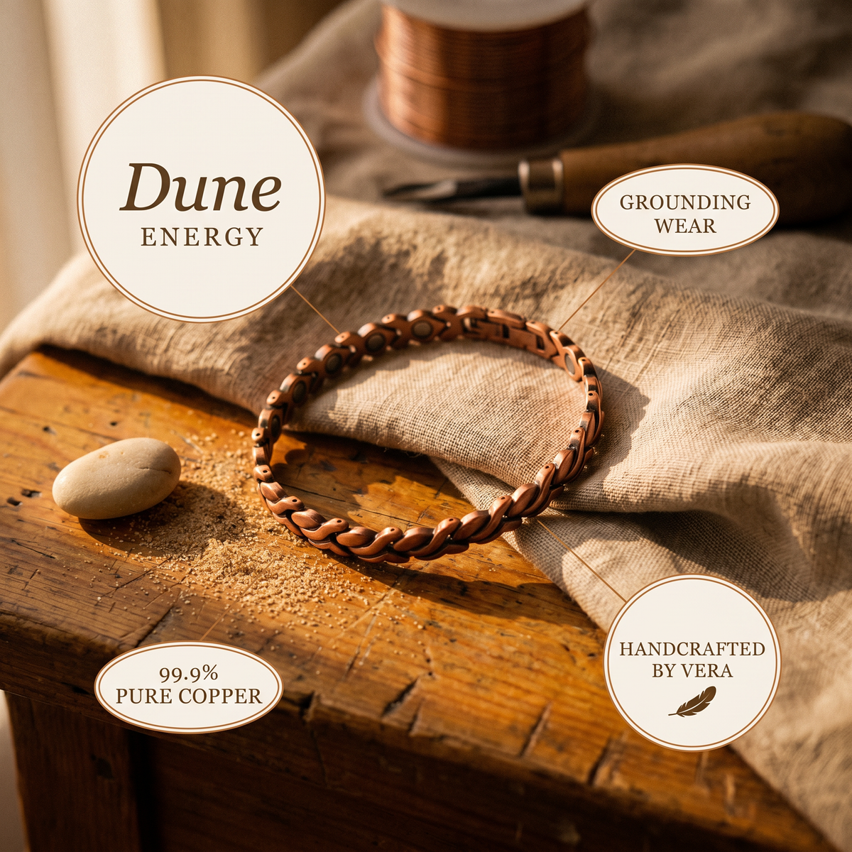 Pulseira de Tornozelo de Cobre de Nancy