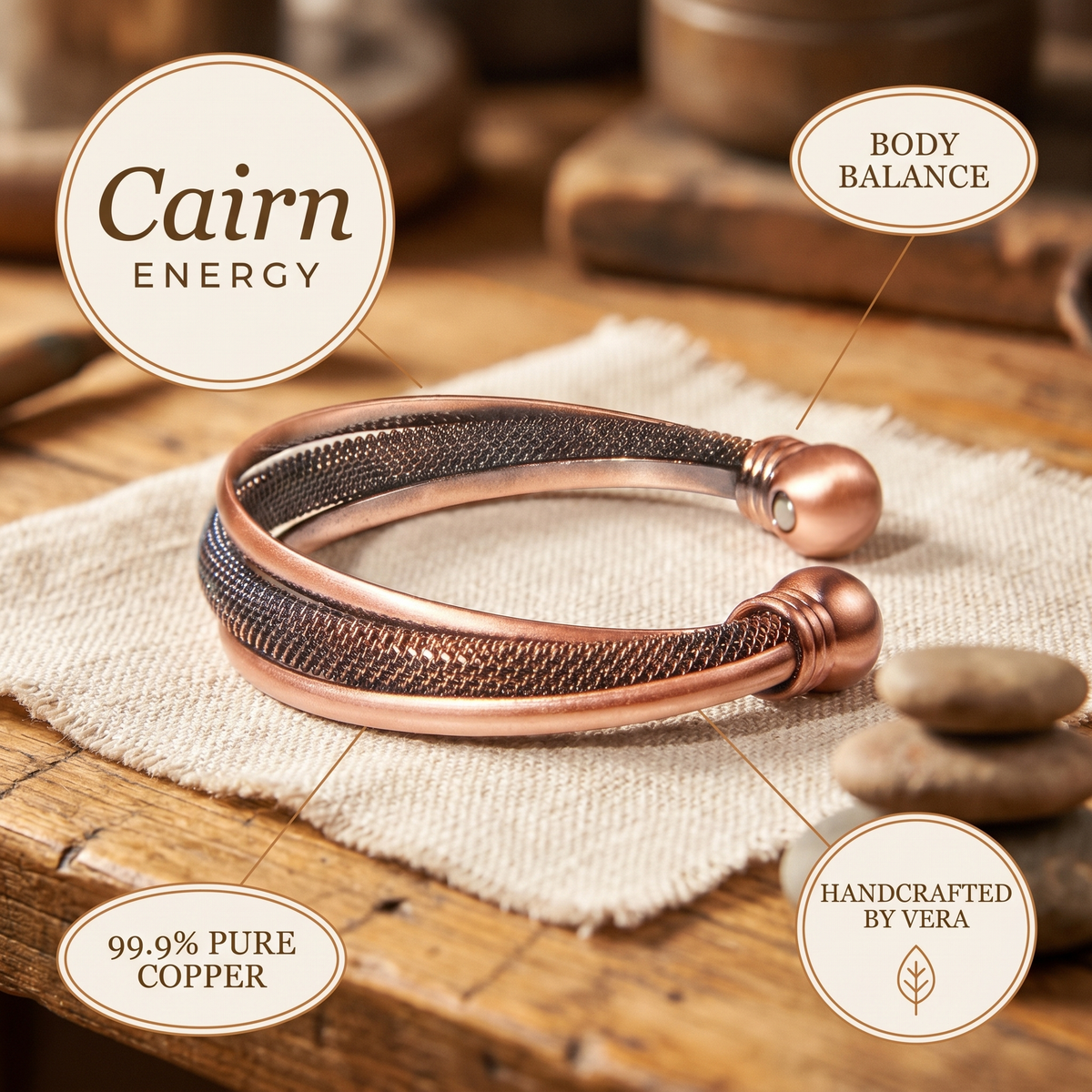 Pulseira de Cobre Cair de Nancy