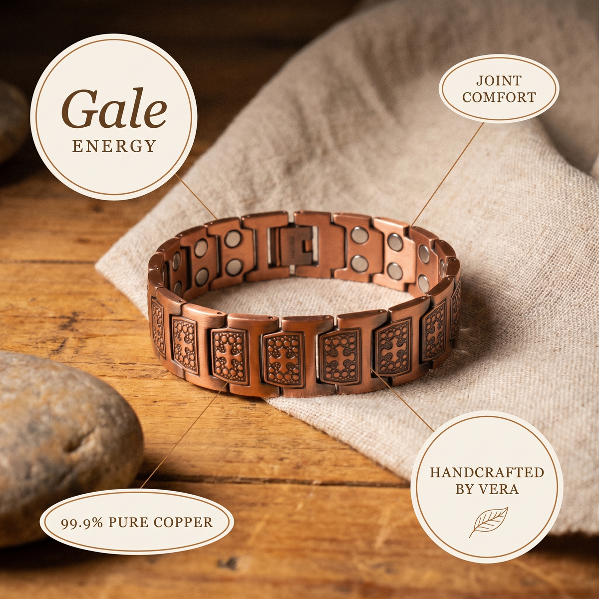 Pulseira de Cobre Masculina Gale da Nancy