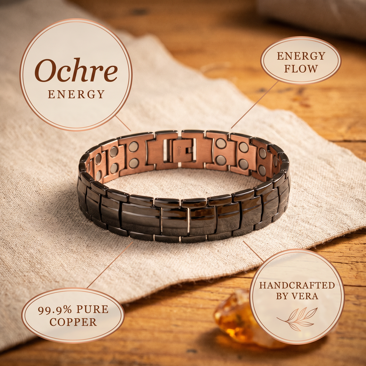Pulseira de Cobre Masculina Ochre da Nancy