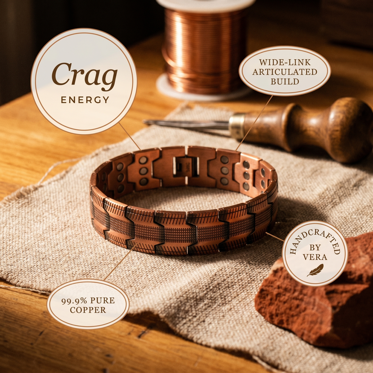 Pulseira de Cobre Crag da Nancy