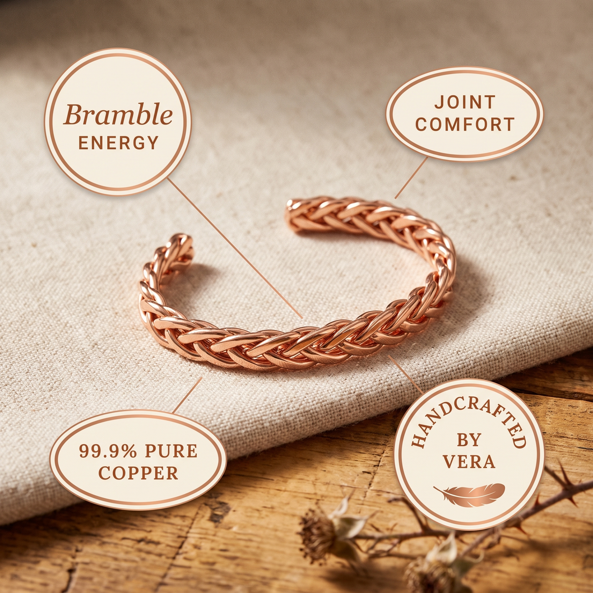 Pulseira de Cobre Bramble da Nancy