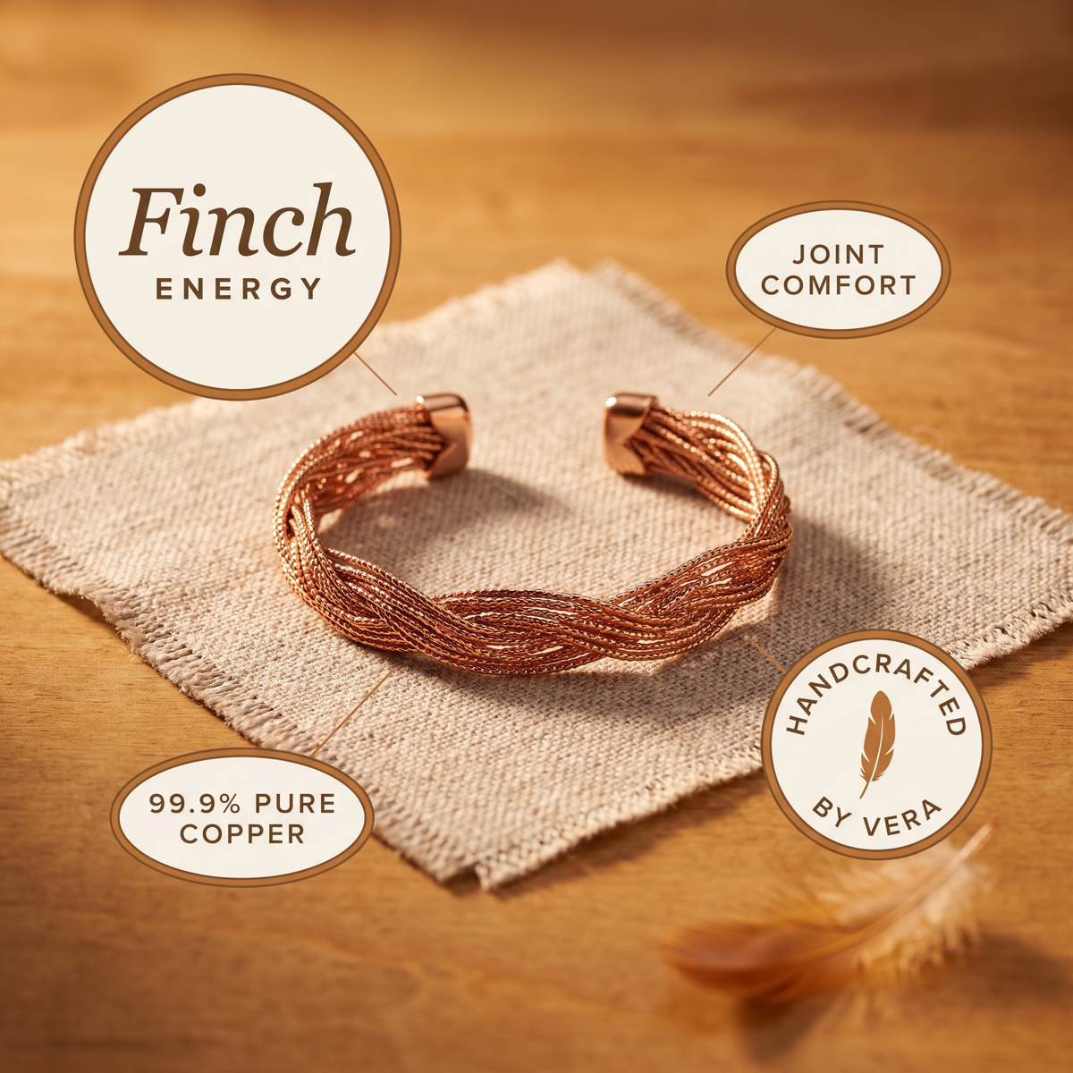 Pulseira de Cobre Finch da Nancy