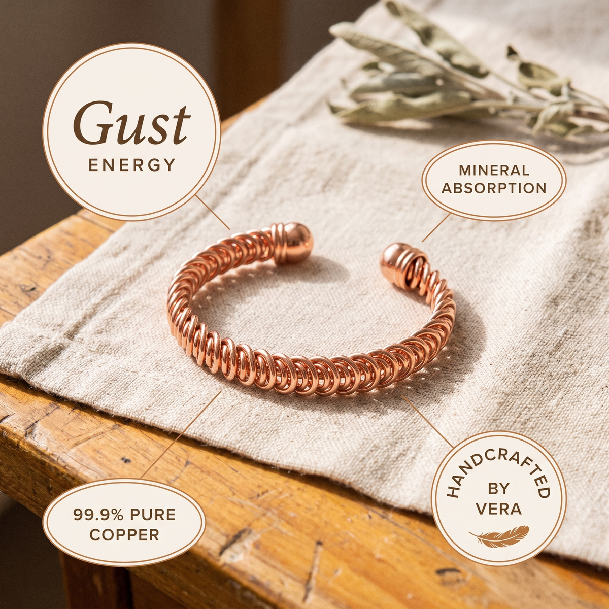 Pulseira de Cobre Gust da Nancy