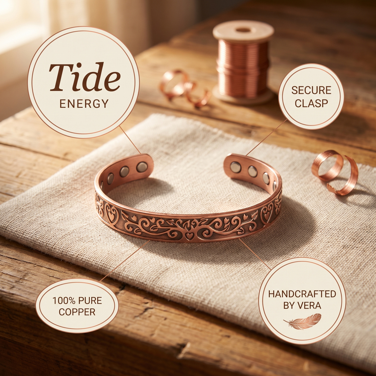 Pulseira de Cobre Tide da Nancy