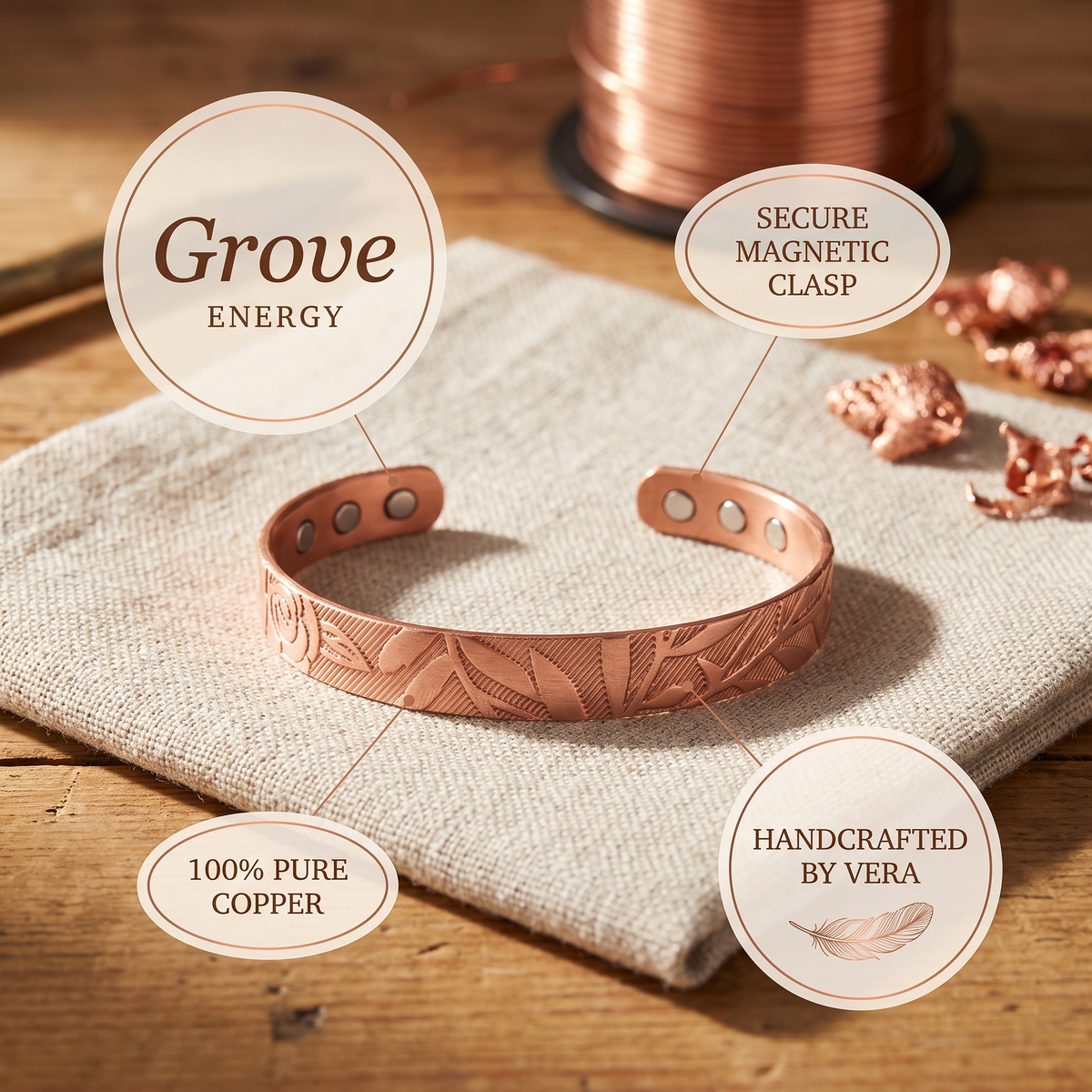 Pulseira de Cobre de Nancy's Grove