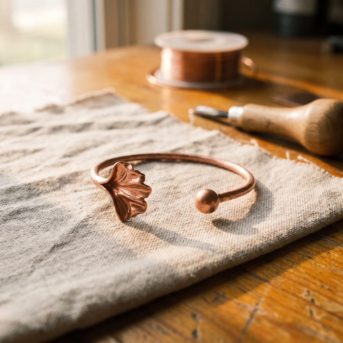 Pulseira de Cobre em Forma de Concha da Nancy