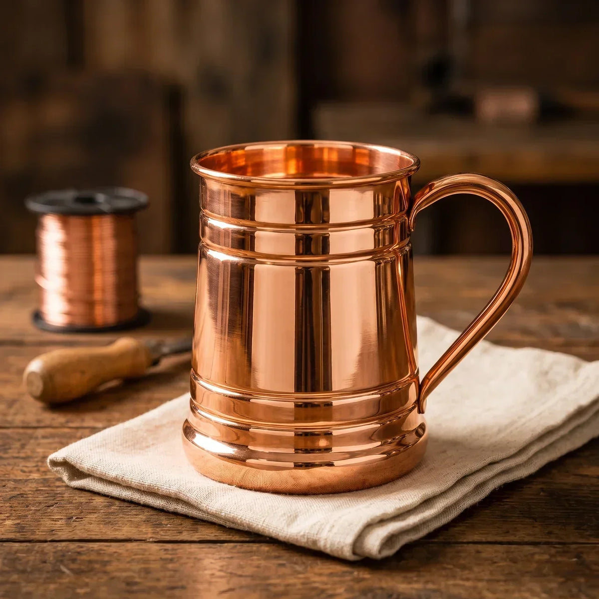 Caneca de Bebida de Cobre Puro Vintage da Nancy